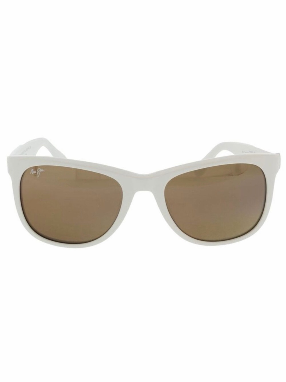 Maui Jim White Frame Sunglasses with Brown Lenses - square/cat eye